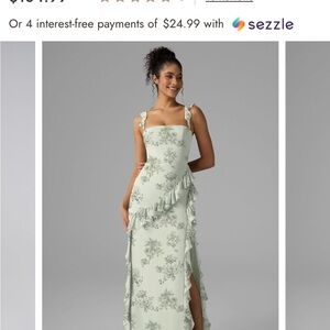 Jaydon pistachio green peony dress